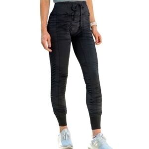 Leggings Agogie Black Ruched Wearable Drawstring Waist Compression +20 size M